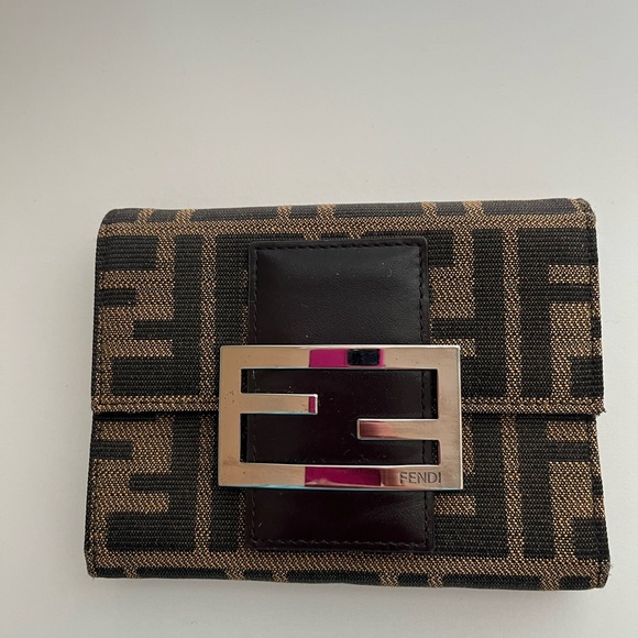 Fendi Handbags - FENDI Zucca Canvas Wallet Black Brown